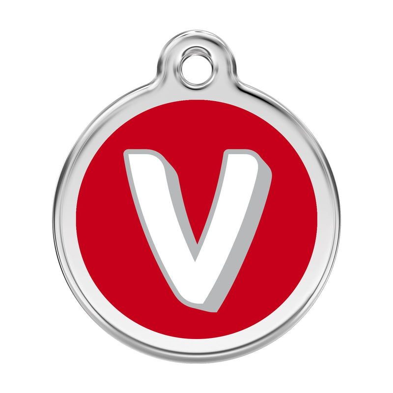 Alphabet Tag Letter V Red - Large