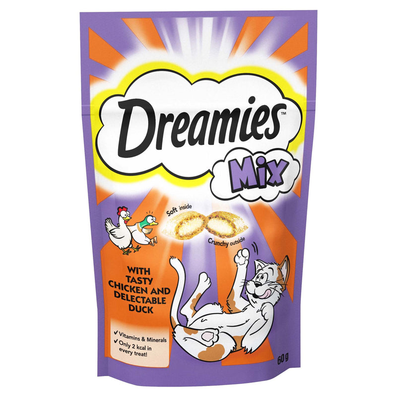 Dreamies Mix Cyw Iâr a Hwyaden 8x60g