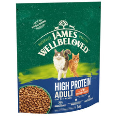 Cat James Wellbeloved Cyw Iâr a Thwrci Protein Uchel Oedolion - 1.4KG