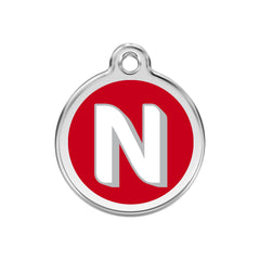 Alphabet Tag Letter N Red - Large