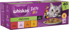 Whiskas Adult 1+ Tasty Mix Chefs Choice in Gravy Pouches 40 x 85g