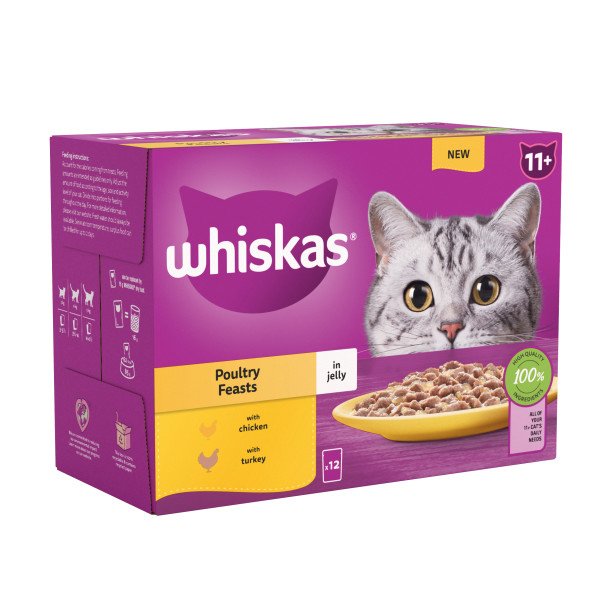 Whiskas Pouch 11+ Poultry Feast in Jelly 4x12x85g