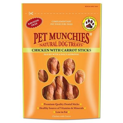 Pet Munchies Trin Cŵn Ckn&amp;C Ffyn 8x80g