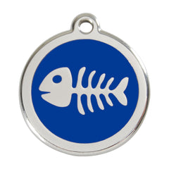 Fish Skeleton Navy - Large