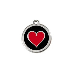 Heart Black Black / Red - Small