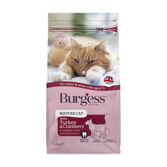 Burgess Cat Aeddfed Twrci a Llugaeron