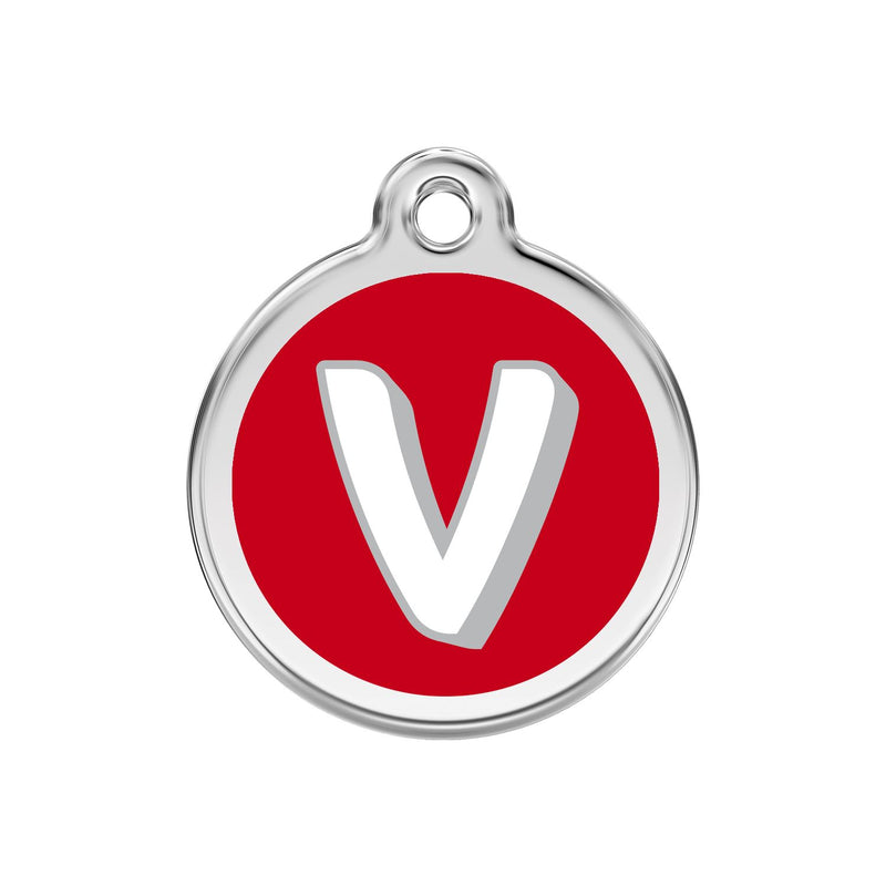 Alphabet Tag Letter V Red - Large