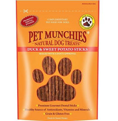 Pet Munchies Trin Cŵn Dck Swt/Pot 8x90g