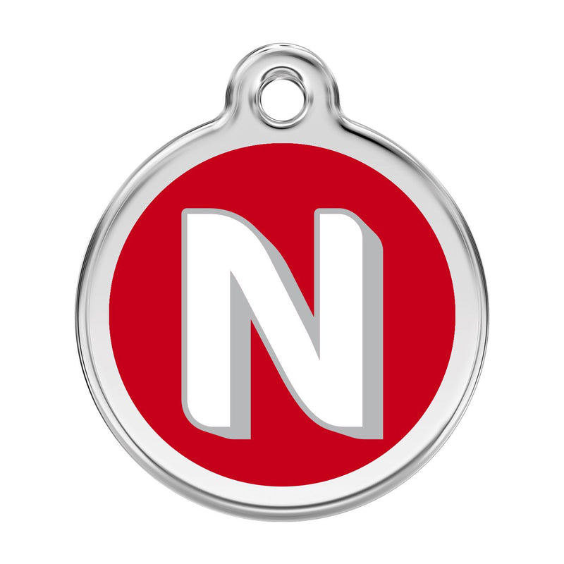 Alphabet Tag Letter N Red - Large