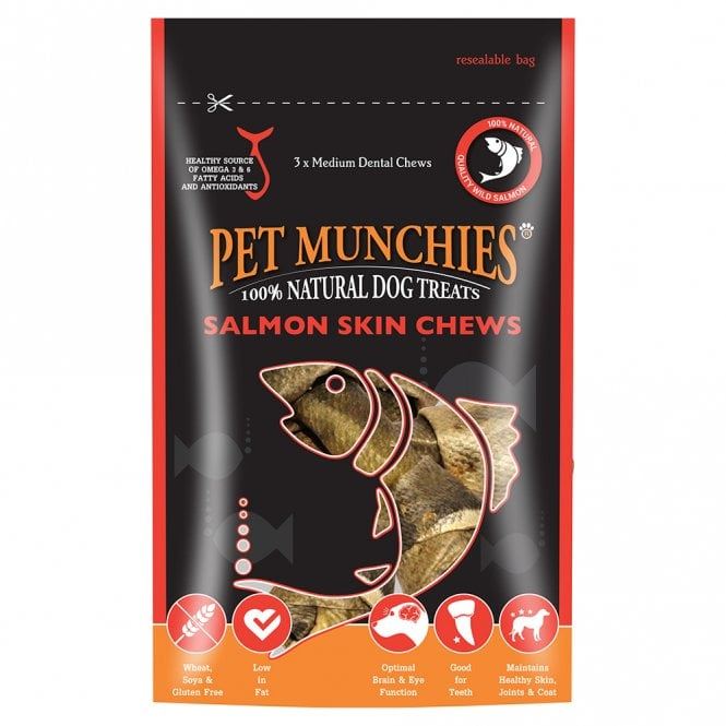 Pet Munchies Salmon Chew Med 8x90g