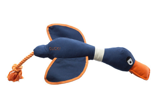 House of Paws - Canvas Duck Thrower Dog Toy Navy