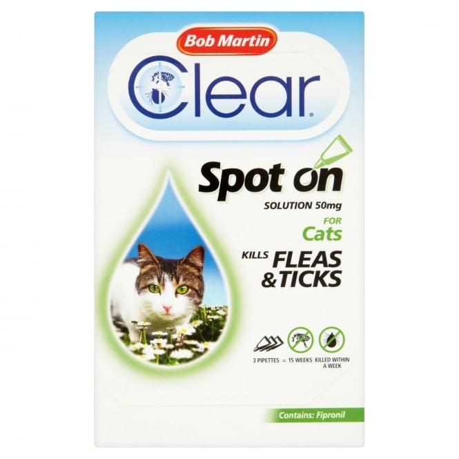 Bob Martin Flea Clear Cat Spot On 15 Wythnos 3x6