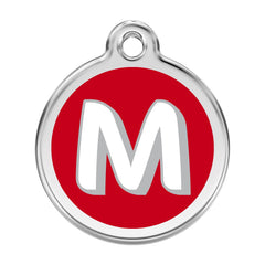 Alphabet Tag Letter M Red - Large