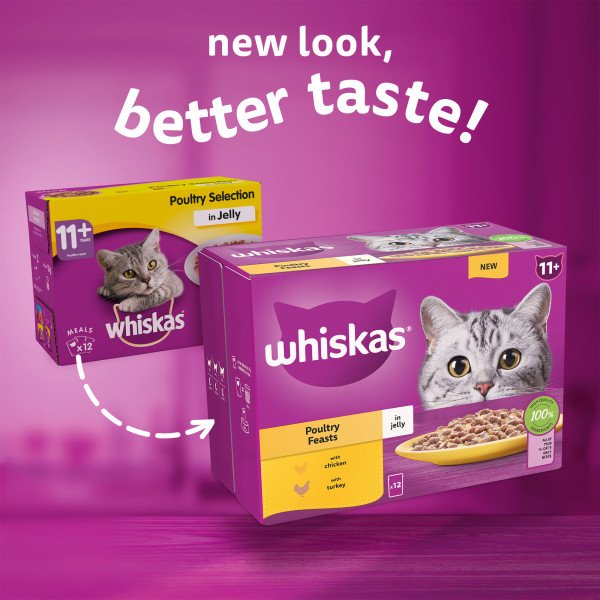 Whiskas Pouch 11+ Poultry Feast in Jelly 4x12x85g