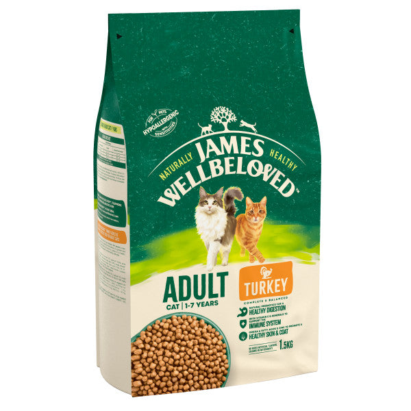 James Wellbeloved Cat Twrci Oedolion - 1.5KG