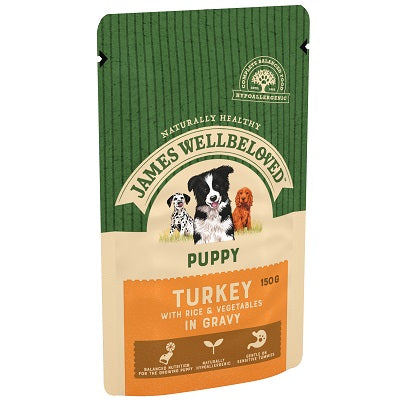 James Wellbeloved Puppy Turkey Pouches 10x150g - 1.5KG