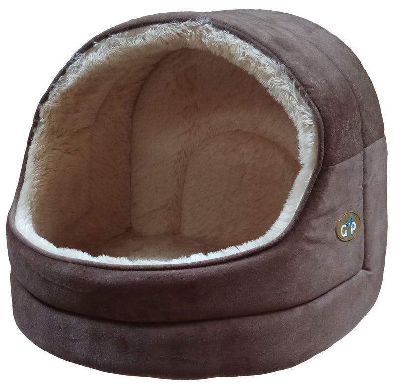 Nordic Hooded Bed Large Brown