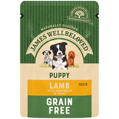 James Wellbeloved Puppy Lamb Grain Free Pchs 12x100g