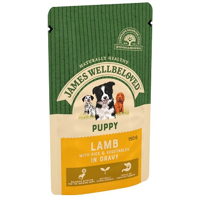 James Wellbeloved Puppy Lamb Pouches 10x150g