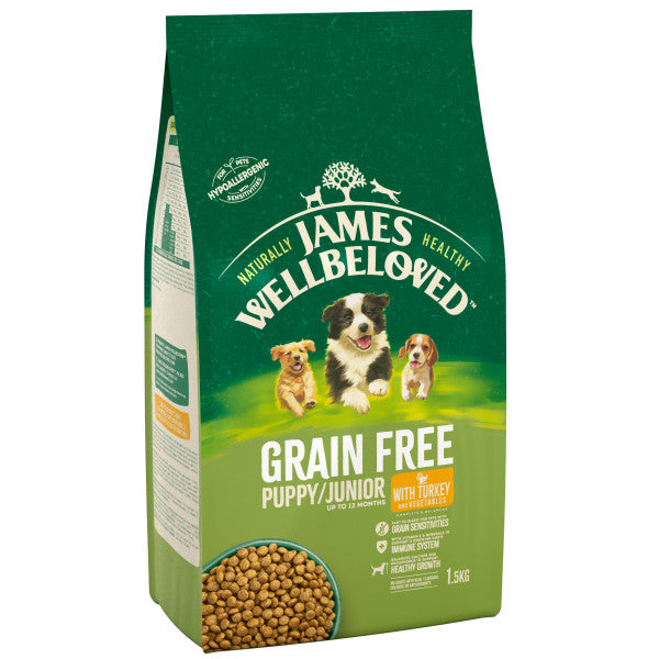 James Wellbeloved Puppy/Junior Turkey & Veg Grain Free - 1.5KG