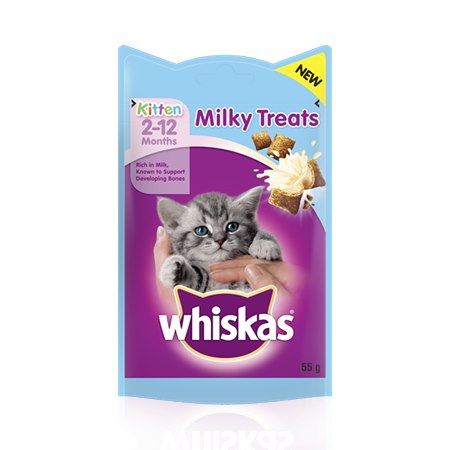 Whiskas Kitten Llaethog Danteithion 8x55g