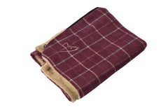 Premium Comfy Cushion Cover Large Wine Check