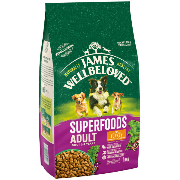 James Wellbeloved Dog Adult Superfoods Turkey - 1.5KG