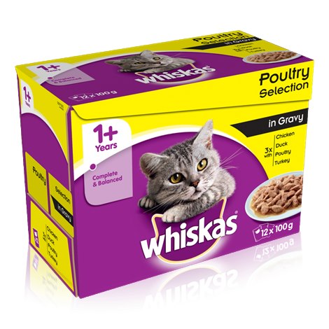 Whiskas Pch 1+ Dofednod Sel Gry 4x12x100g