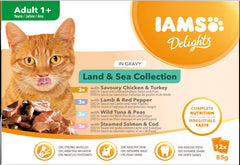 Iams Cat Delight Land&Sea Gravy 12x85g