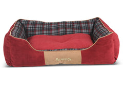 Scruffs Highland Box Gwely Coch 90x70cm