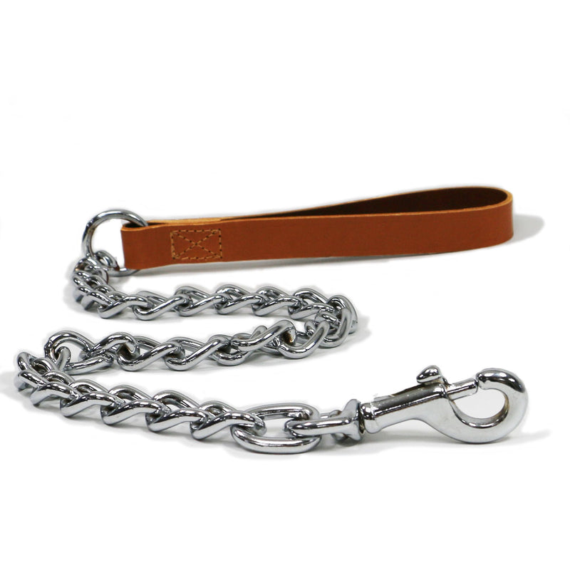 Ancol Classic Collection Leather Extra Heavy Chain Lead - 80cm