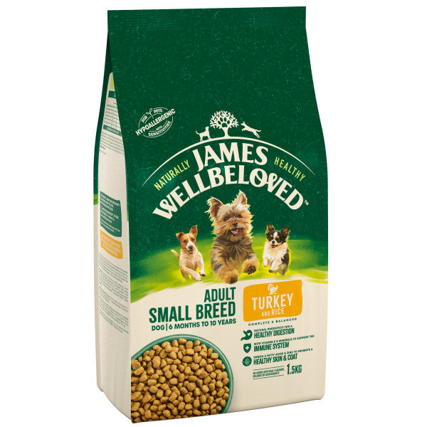 James Wellbeloved Dog Adult Small Breed Turkey & Rice - 1.5KG