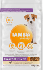 Iams Puppy Vitality Sml/Med Chicken - 12KG
