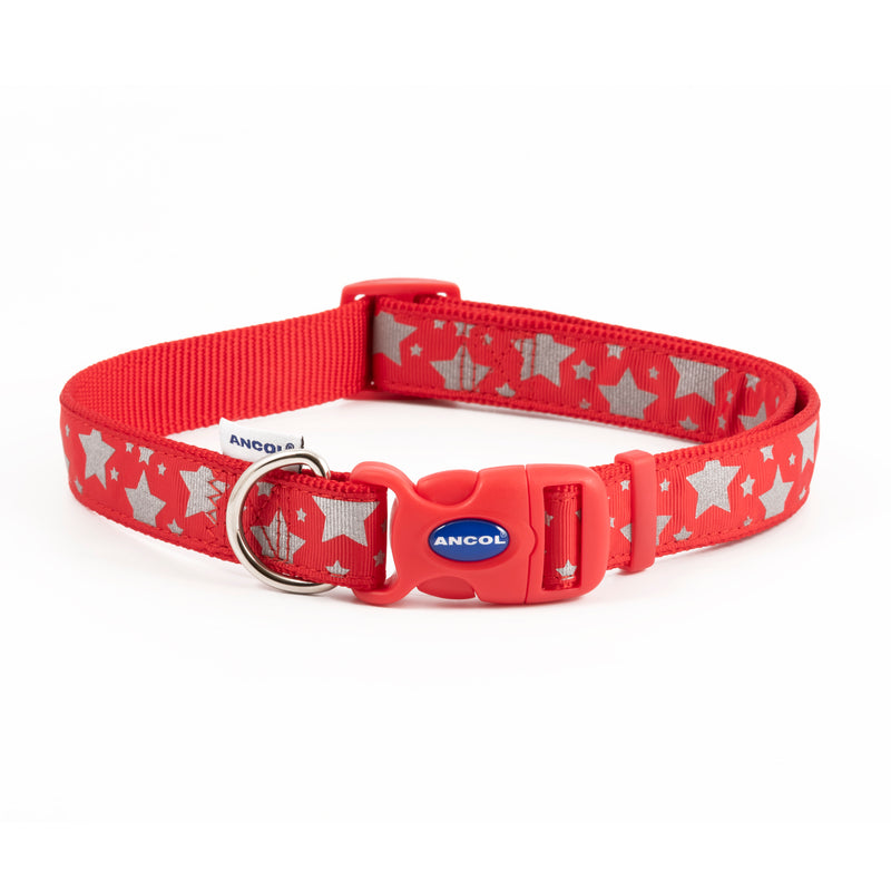 Ancol Paw'n'Bone Adj Refl Coll Red S 5-9