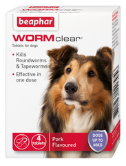 Beaphar WORMclear Dog to 40kg 4 tabs x6