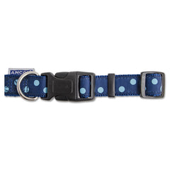 Ancol Vintage Navy Blue Polka Collar 2-5