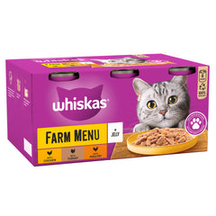 Tuniau Whiskas 1+ Jeli Bwydlen Fferm 4x6x400g