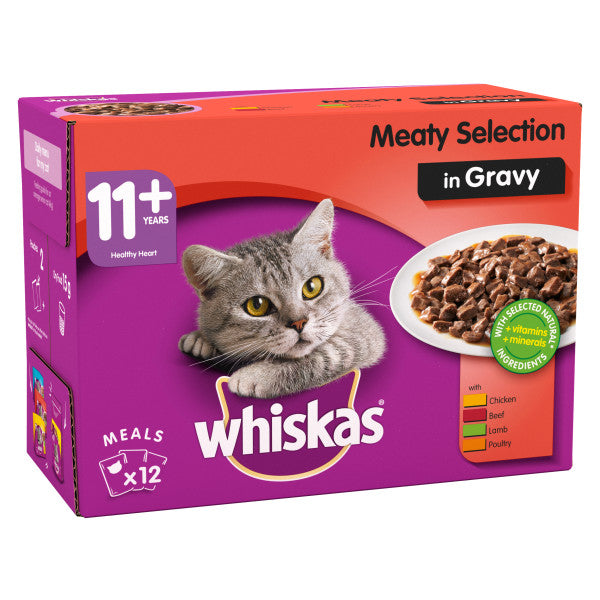 Whiskas Pch 11+ Meaty Sele Gvy 4x12x100g