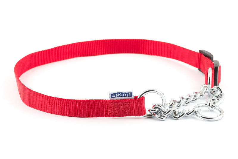 Ancol Nyl Chain Check Collar Red S5-9