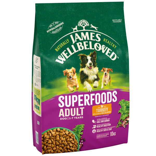 James Wellbeloved Dog Adult Superfoods Turkey - 10KG